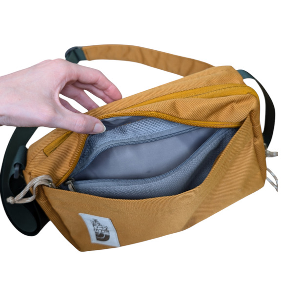 The North Face Field Bag Crossbody Timber Tan Canvas Kelp Green RARE OG Style - Picture 8 of 12